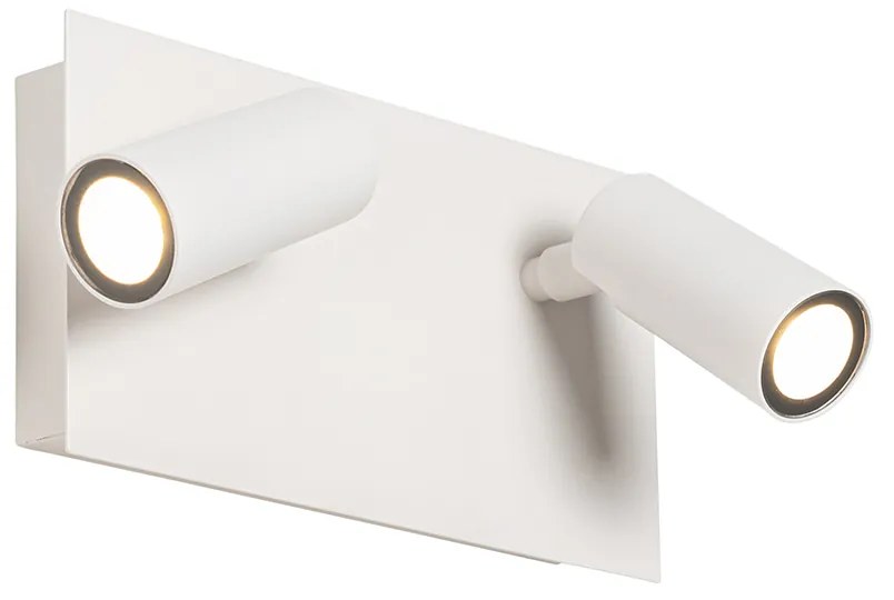 Modern kültéri fali lámpa fehér LED-del 2-lámpás IP54 - Simon