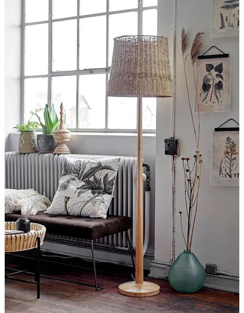 Natúr színű állólámpa rattan búrával (magasság 160 cm) Kakasi – Bloomingville