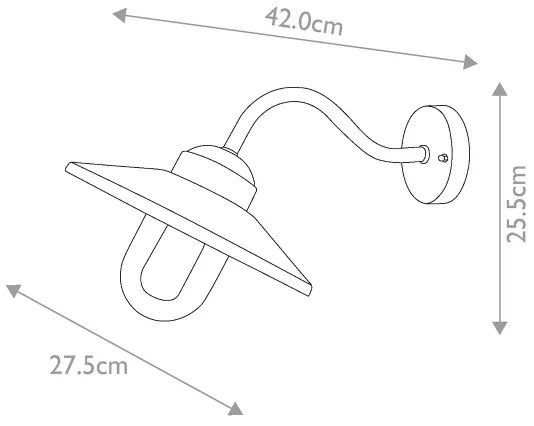 Elstead KLAMPENBORG-OXR- Kültéri lámpatest KLAMPENBORG 1xE27/60W/230V IP44 piros