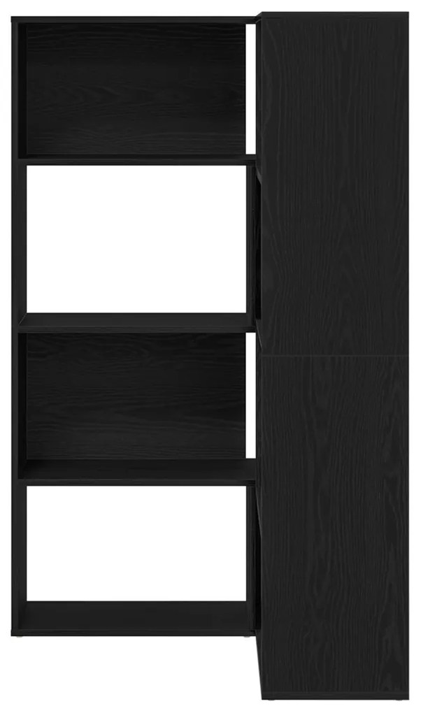 Sarokszekrény Fekete Tölgy 140x30x140 cm Műgyanta
