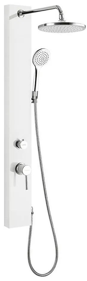 Aqualine - FIGA zuhanyszett csapteleppel, fehér/fényes króm