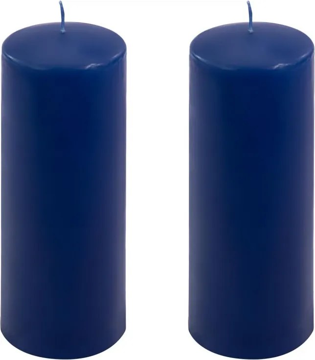 Gyertya készlet 20 cm  Ø 7,5 cm 2 db kék