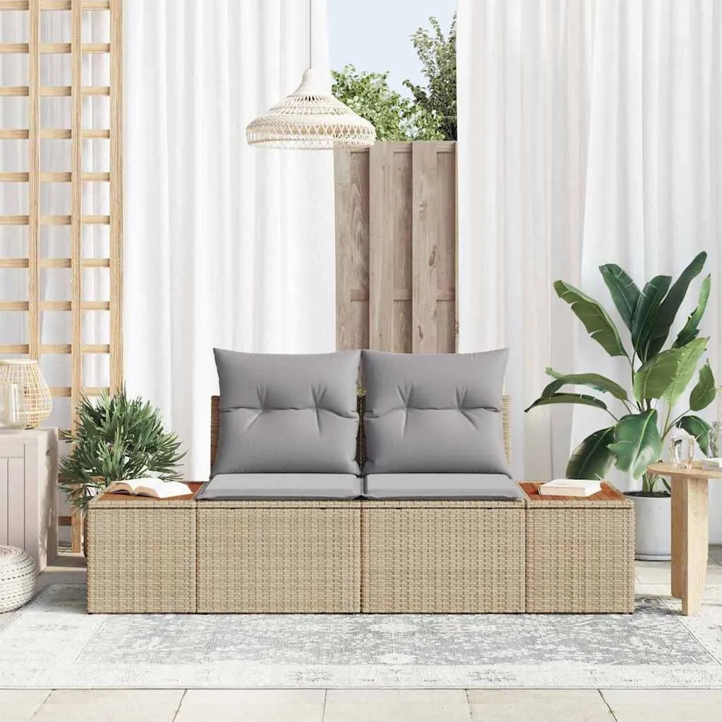 Kerti kanapé Bézs 184 x 62 x 85cm polirattan