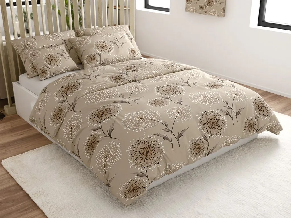 Krepp ágynemű PAMPELINO BLEND világosbarna Ágyneműhuzat mérete: 70 x 90 cm | 140 x 200 cm