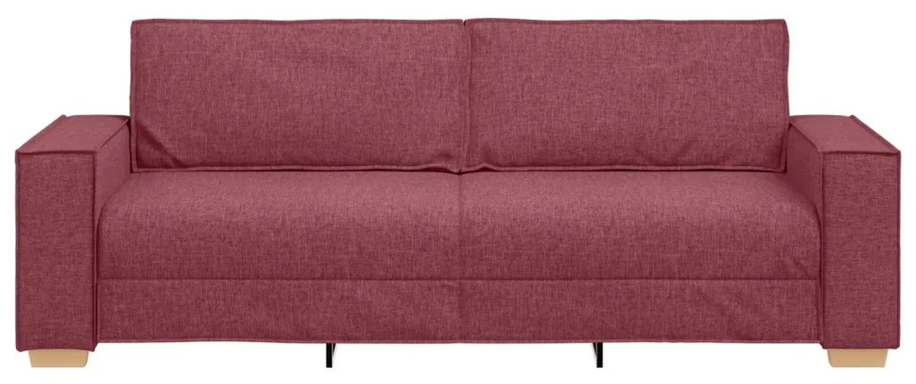 3 személyes kanapé burgundi vörös 180 cm szövet