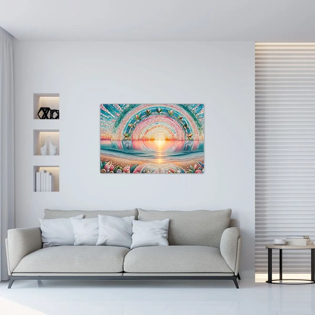 Kép – Naplemente mozaik (90x60 cm)