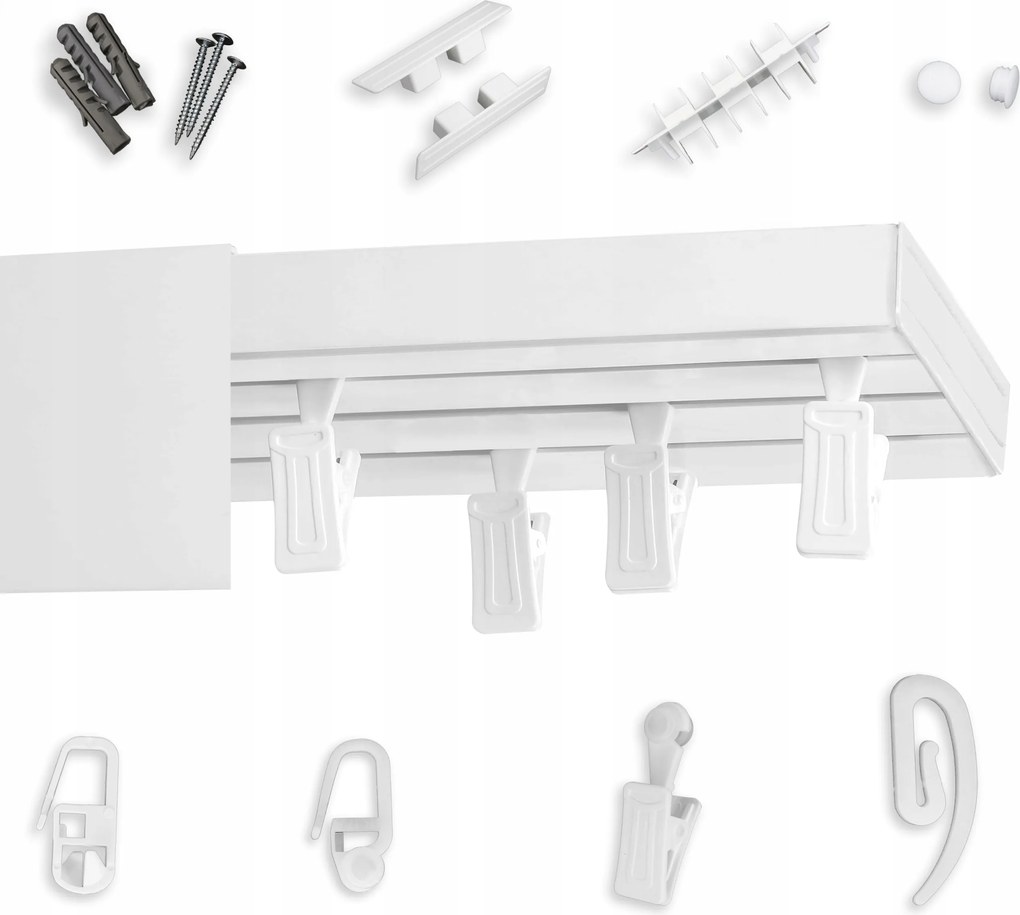 Hármas Pvc mennyezeti sín álcázó mennyezeti függönykarnis fedéllel 130