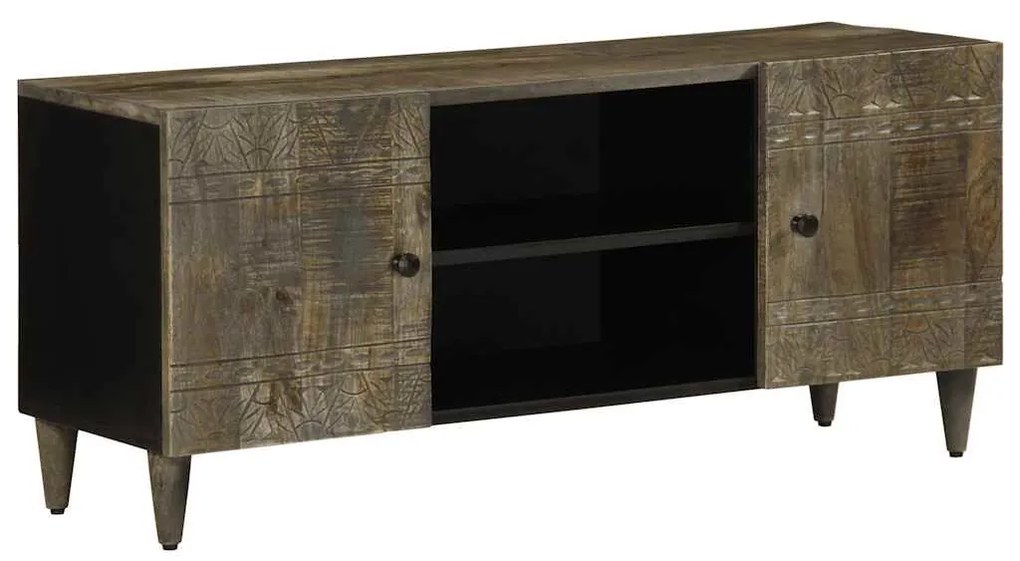 világosszürke tömör mangófa TV-szekrény 105x33,5x46 cm