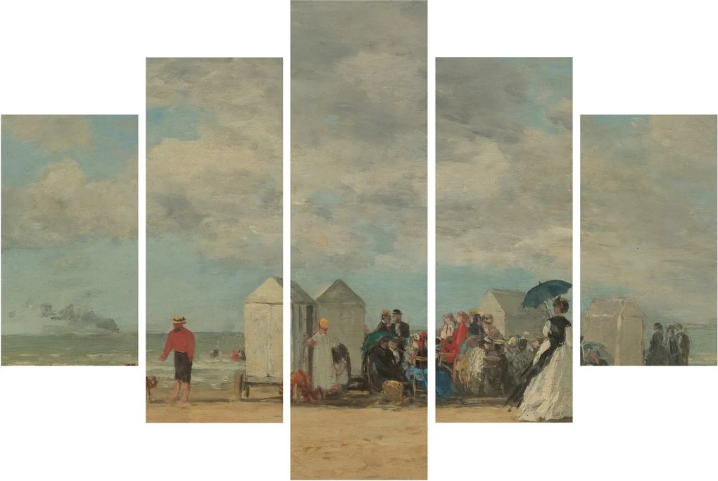 Kép - Eugène Boudin, Beach Scene, reprodukciók (150x105 cm)