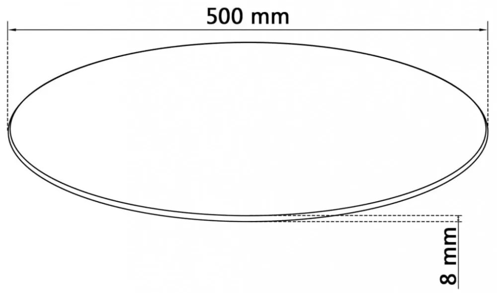edzett üveg asztallap kerek 500 mm