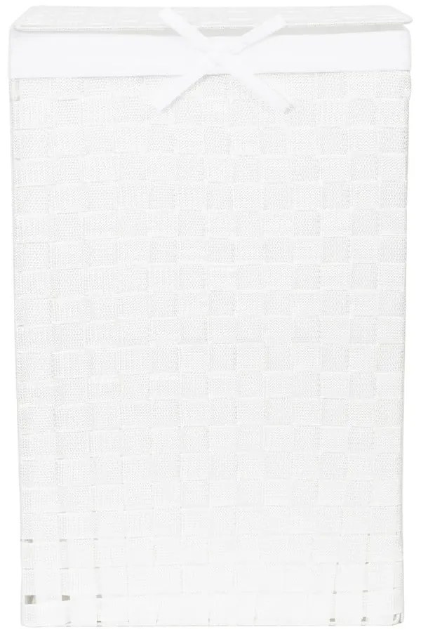 Laundry Basket Linen fehér, fedeles szennyeskosár, magasság 60 cm - Compactor