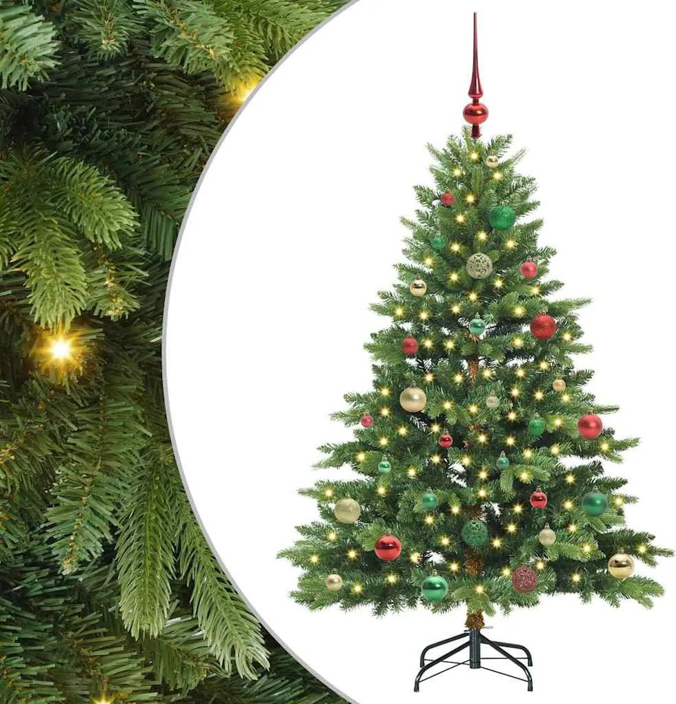 vidaXL Mű karácsonyfa 150 LED-del állvánnyal Zöld 150 cm PE és PVC