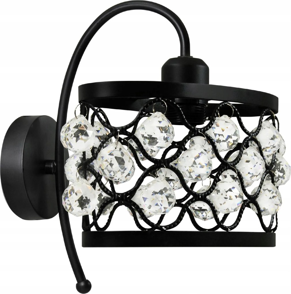 Led fali lámpa Fali lámpa Kristályok Glamour Lámpabúra Csillár E27 Fekete