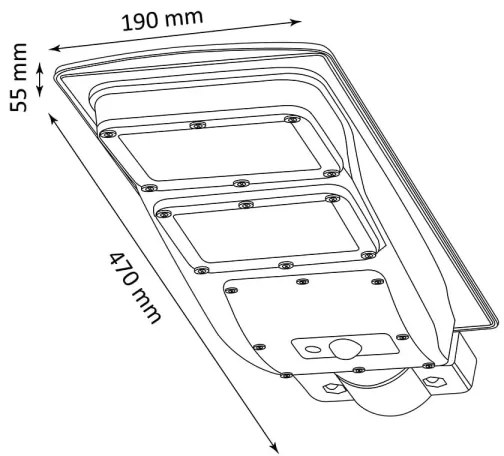LED napelemes utcai lámpa szenzorral STREET 2xLED/6W/3,2V IP65 + DO