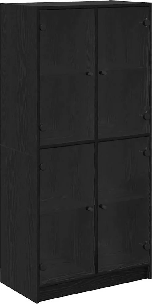 vidaXL Magasfiú Fekete tölgy 68 x 37 x 142 cm Faanyag