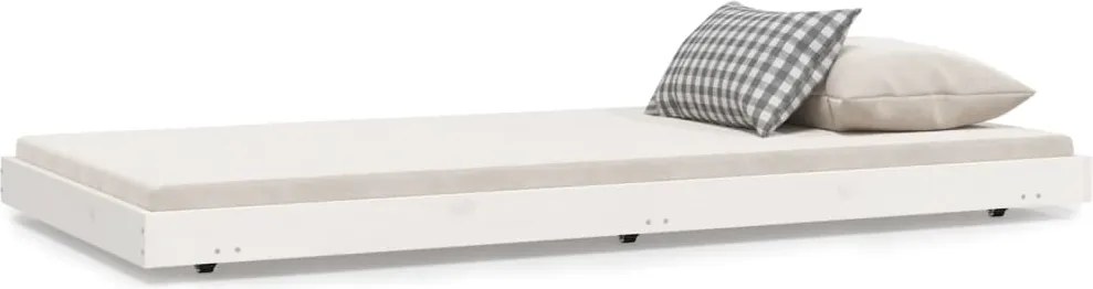 vidaXL fehér tömör fenyőfa ágy matrac nélkül 75 x 190 cm