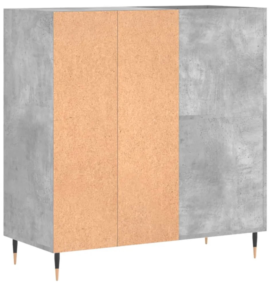 betonszürke szerelt fa hanglemezszekrény 84,5 x 38 x 89 cm