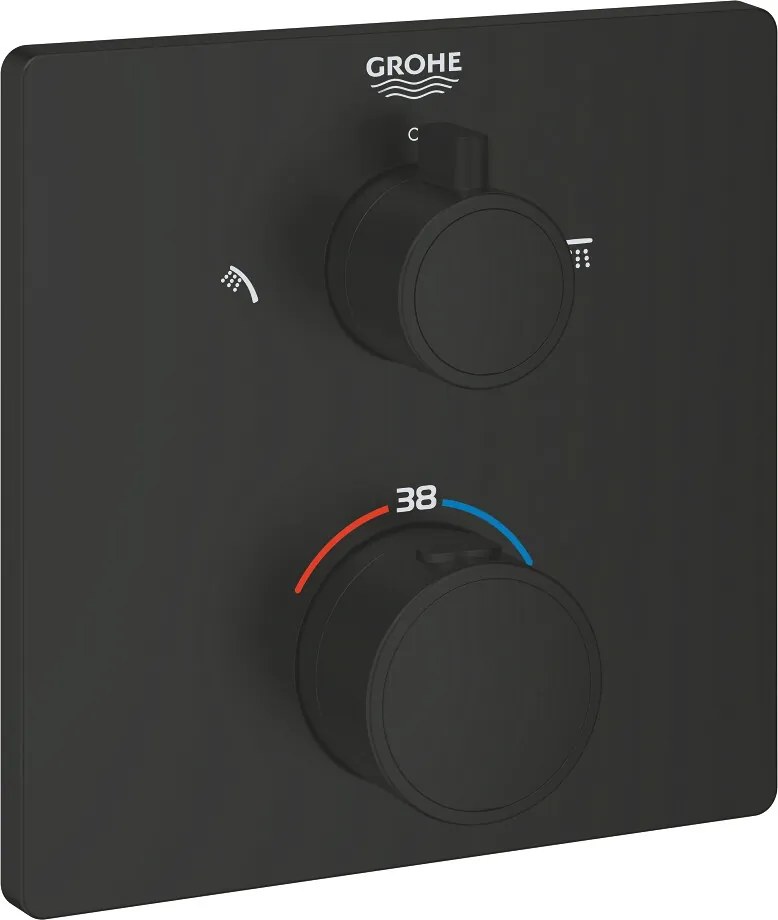 Grohtherm Termosztatikus zuhanycsaptelep két vízkimenet működtetéséhez, d