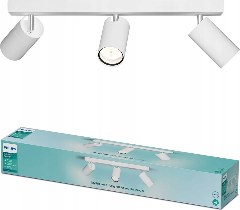 Fürdőszobai mennyezeti lámpa IP44 3x GU10 Led Spot reflektor Idris Philips