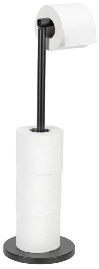 WENKO 24034100 - WC-papírtartó 21x55 cm fekete/ezüst