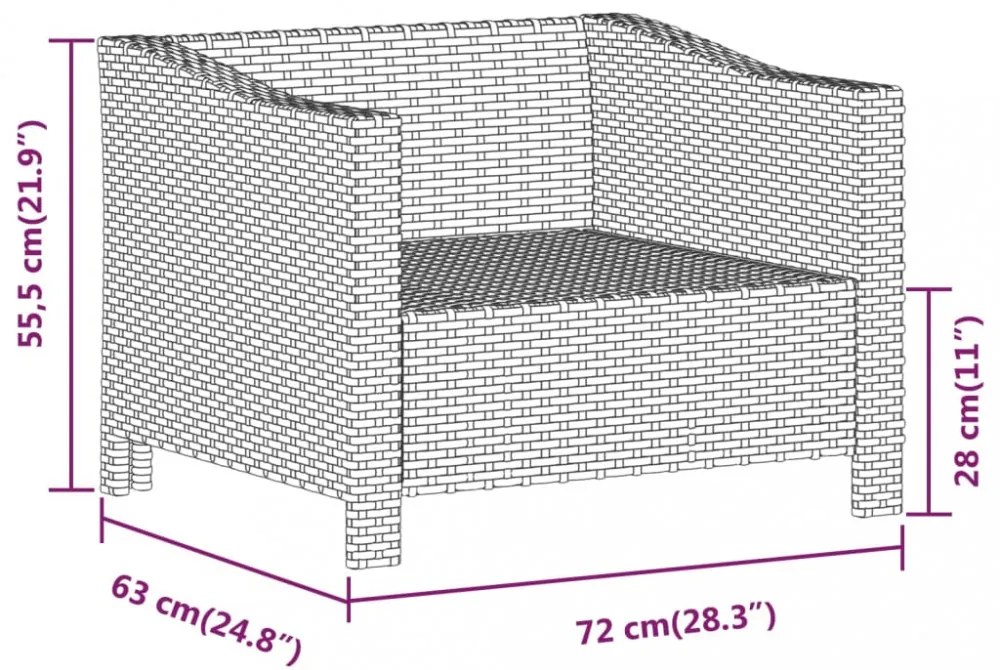 szürke polyrattan kerti fotel párnával
