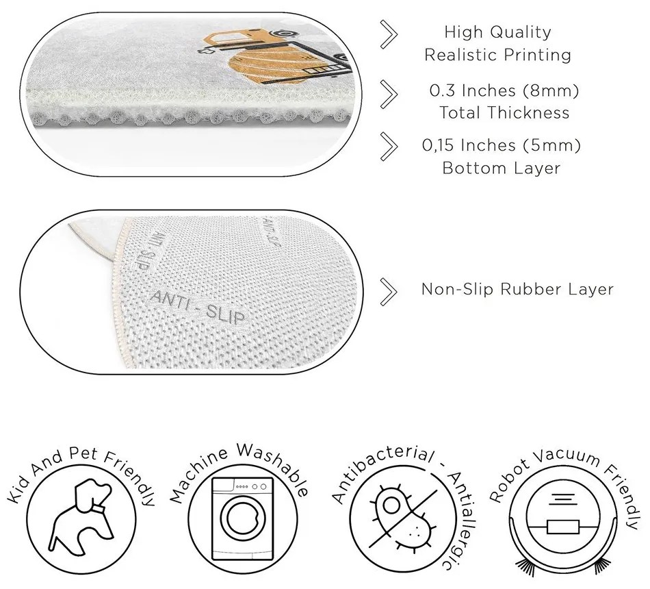 Mosható gyerek szőnyeg ø150 cm Snowy Hills – Mila Home