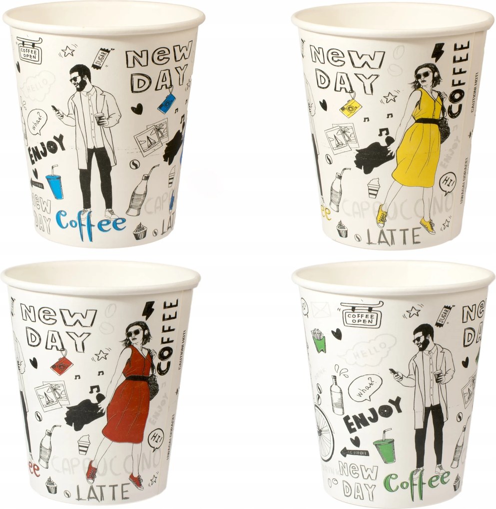 Kávés Papírpohár 250ML New Day MIX 100 Db (viszontértékű)