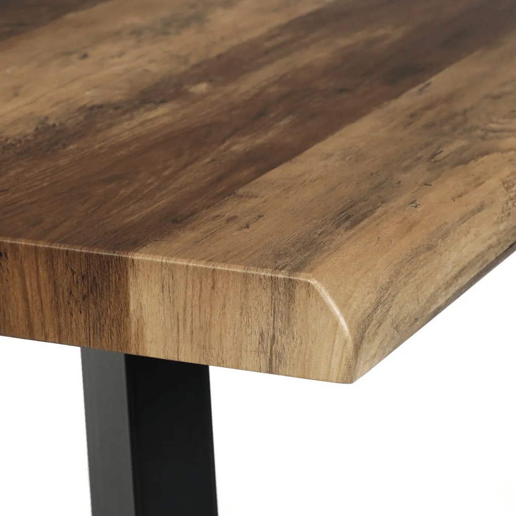 Étkezőasztal 160 × 90 cm MDF öreg fa OLW