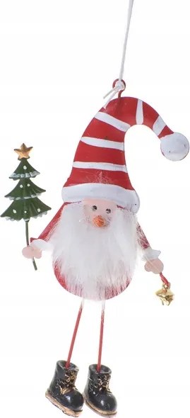 Karácsonyfadísz Mikulás mozgatható lábakkal 16 cm Karácsonyra