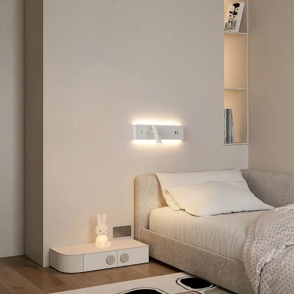 Brilagi-LED NOCTIS fali spotlámpa USB-porttal LED/3W/230V+LED/9W fehér