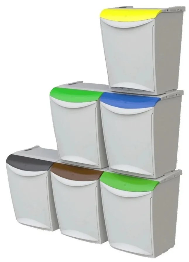 Denox Ekosystem Hulladékgyűjtő edény válogatotthulladékhoz 25 l, szürke - mix