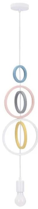 Gyermek csillár zsinóron HOOPS 1xE27/20W/230V átm. 19 cm többszínű