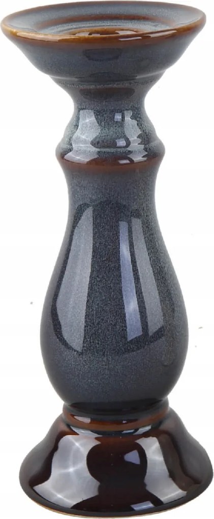 Kerámia gyertyatartó kandeláber S sötét gránit 13 cm magas