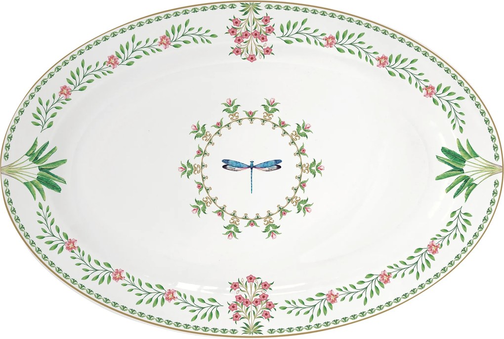 Tálaló Saláta tálaló színes virág motívummal ajándékba