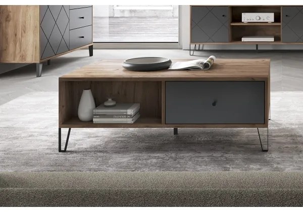 Dohányzóasztal SULA craft tölgy/fekete