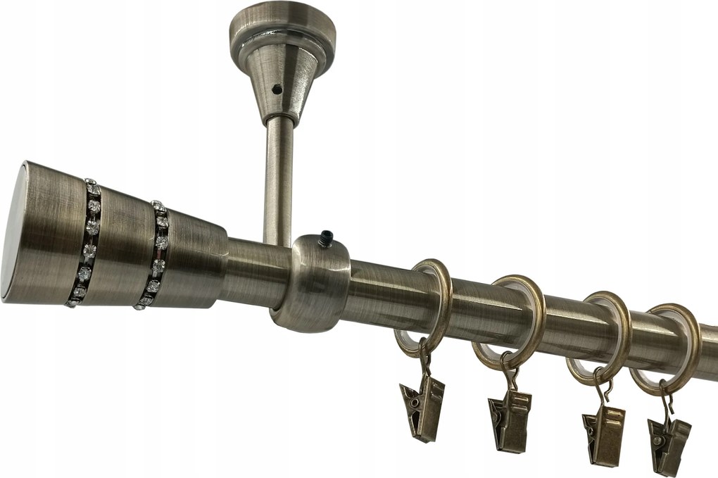 Mennyezeti Fém Függönykarnis 19mm galvanizált Arany Antik 280cm MIX Végek