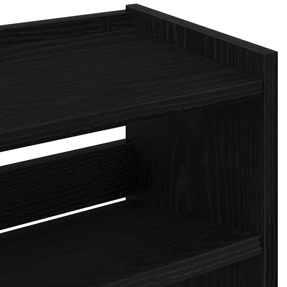 fekete szerelt fa cipőtároló szekrény 60x25x81 cm