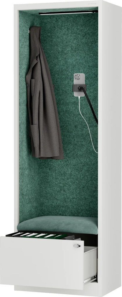 Sally 600mm  korpus Biały - siedzisko Zielony