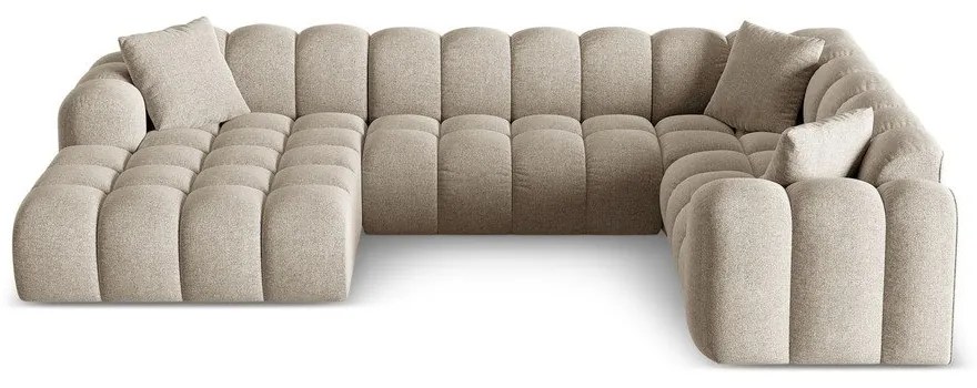 Világosbarna zsenília sarokkanapé (jobb oldali-U alakú) Treno – Cosmopolitan Design