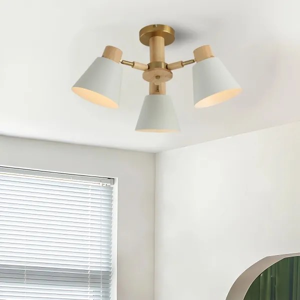 Brilagi - LUND WOOD felületre szerelt csillár 3xE27/40W/230V, átmérő 50 cm, fa kivitel