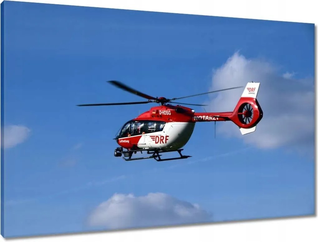 Vászonkép 90x60 Piros-fehér Helikopter