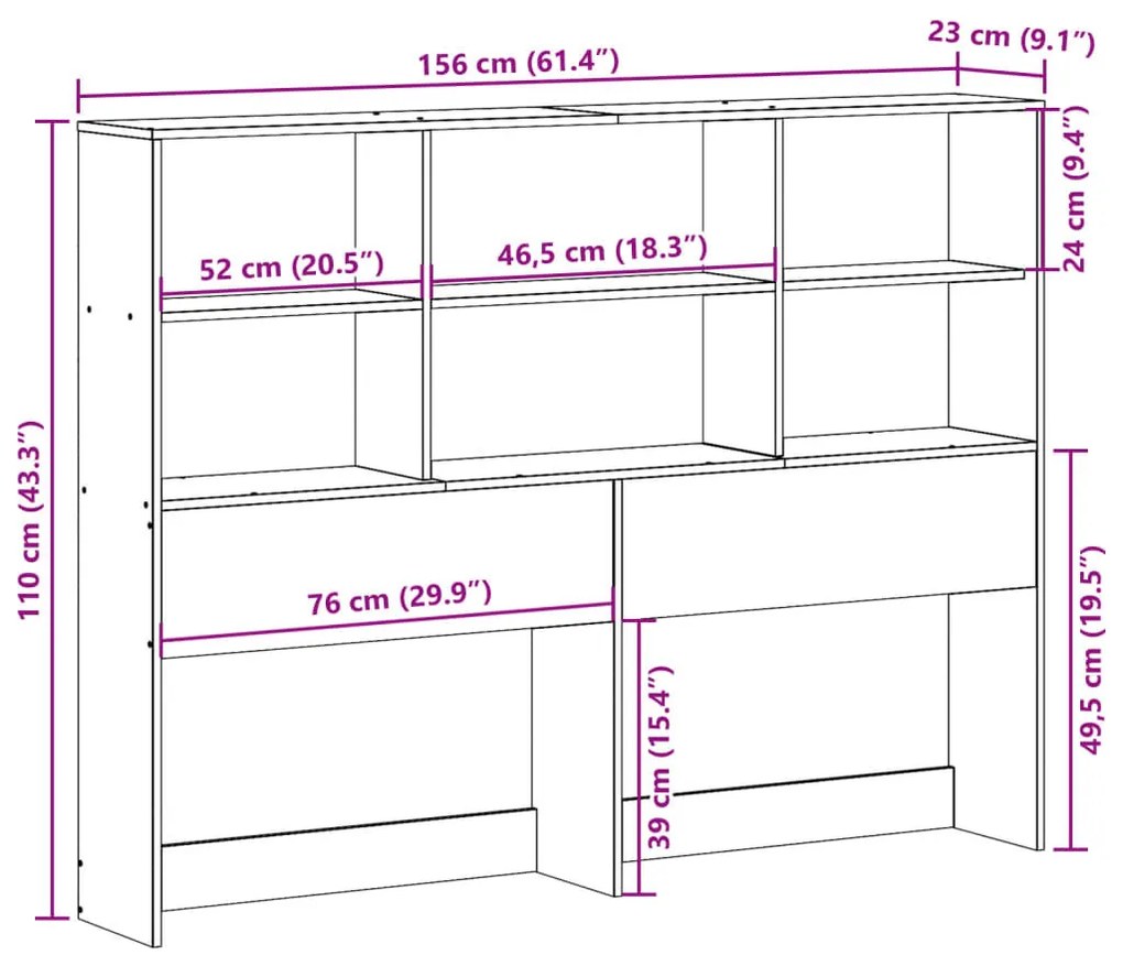 tömör fenyőfa fejtámla tárolóval 150 cm