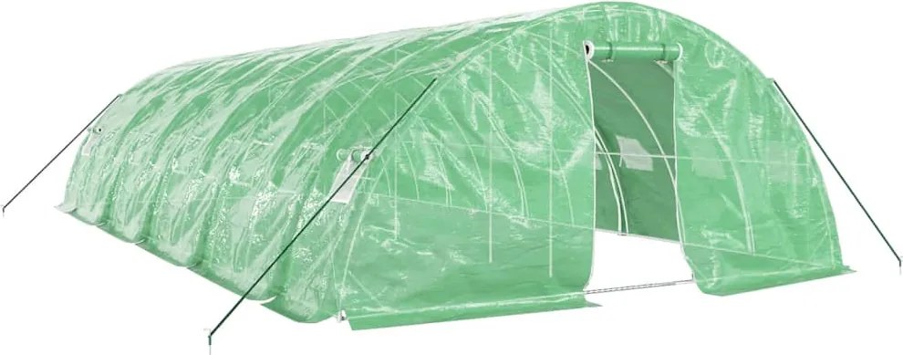vidaXL zöld acélvázas melegház 50 m² 10 x 5 x 2,3 m