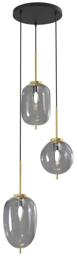 Wofi 5007-302 - Csillár zsinóron BELLEVILLE 3xE14/40W/230V fekete/arany