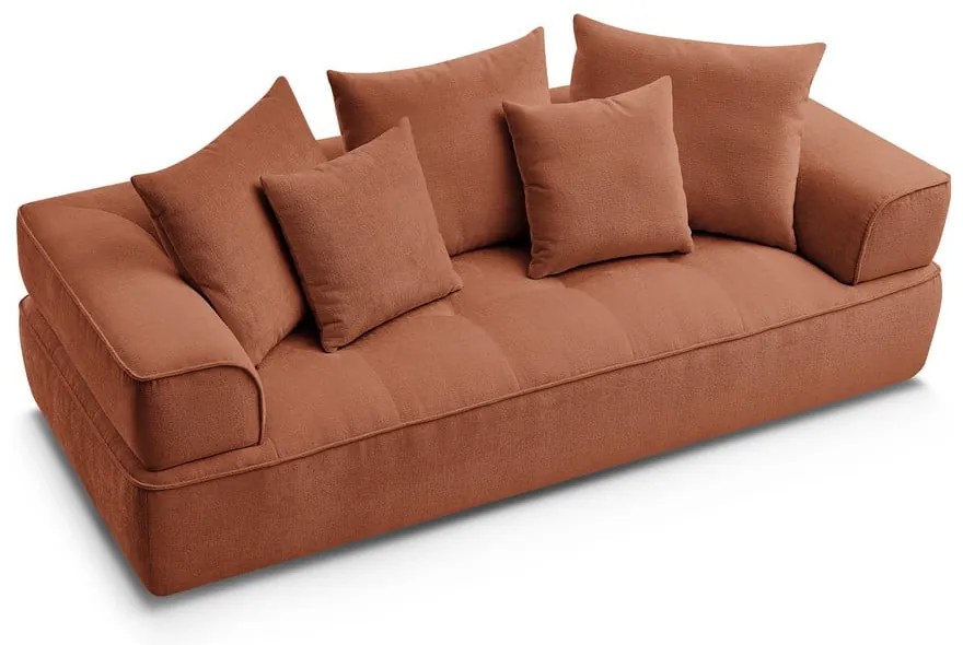 Terrakotta színű zsenília kanapé 237 cm Whesley – Bobochic Paris