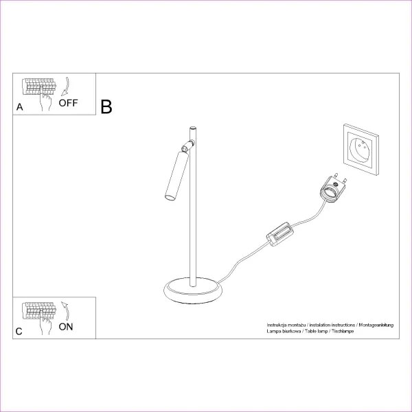 Sollux SL.1469 - Asztali lámpa PASTELO 1xG9/8W/230V fekete