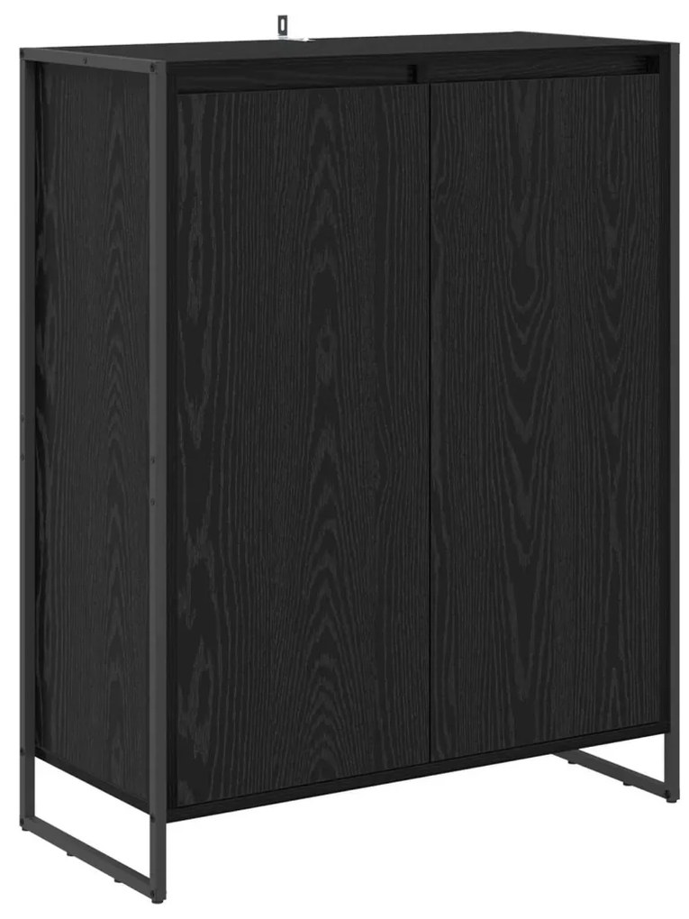 Cipőszekrény tárolóval Fekete tölgy 79 x 36 x 100 cm Faanyag