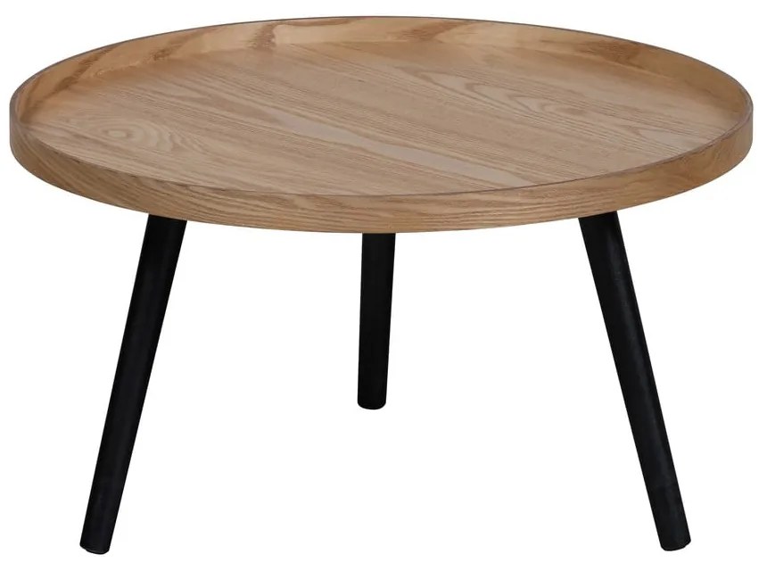 Mesa bézs-fekete dohányzóasztal, ø 60 cm - WOOOD