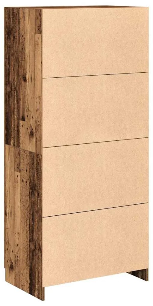 antik fa színű szerelt fa ruhásszekrény 90x52x200 cm