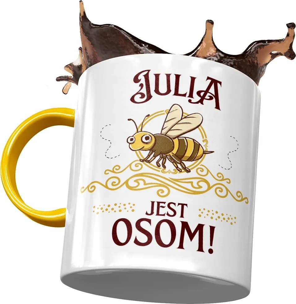 Sárga bögre Júlia Barátnők Nyomtatott Fotóval